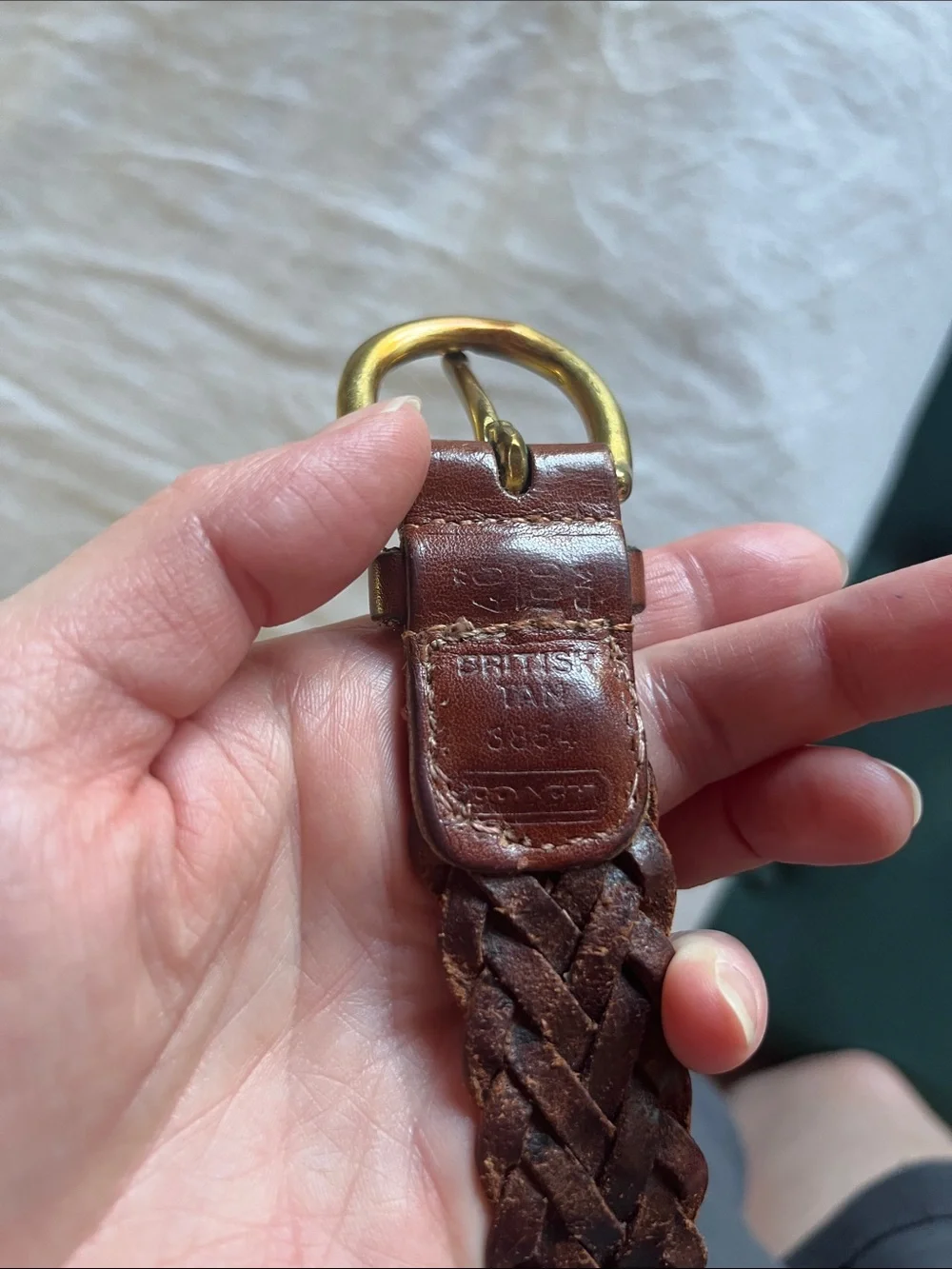 Vintage British Tan braided Coach belt